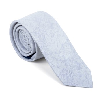 abel and burke Glacier Grey Floral Slim Tie #AB-C1012/1