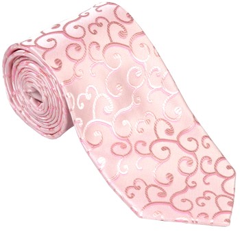 Light Pink Royal Swirl Wedding Tie #AB-T1001/3