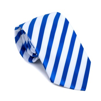Royal Blue and White Stripe Football Tie #AB-T1019/7