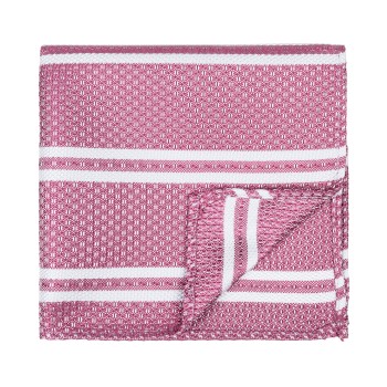 Dark Pink Pastel Stripe Pocket Square
