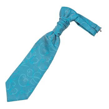 Turquoise Modern Scroll Wedding Cravat #AB-WCR1002/2