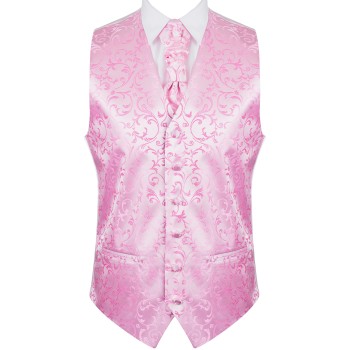 Pink Swirl Leaf Wedding Waistcoat #AB-WW1000/6