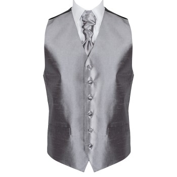 Dark Grey Shantung Wedding Waistcoat #AB-WWB1005/9