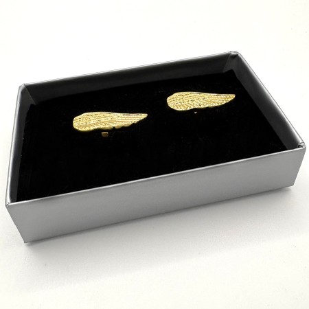 Gold Plated Wing Feather Novelty Cufflinks