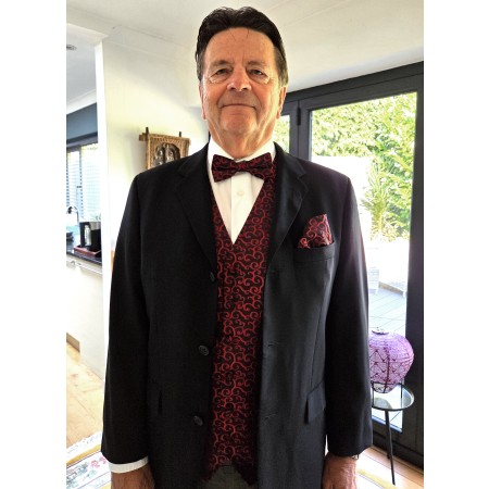 Wine on Black Royal Swirl Bow Tie #AB-BB1001/10