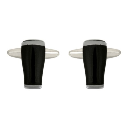 Silver Pint Beer Glass Rhodium Plated Cufflinks #90-1078