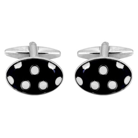 White Dots Cufflinks #90-4041