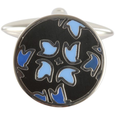 Blue Floral Cufflinks #90-1533