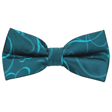 Teal Modern Scroll Wedding Bow Tie #AB-BB1002/5