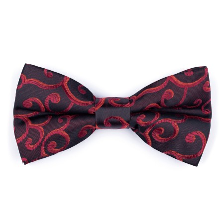 Wine on Black Royal Swirl Bow Tie #AB-BB1001/10