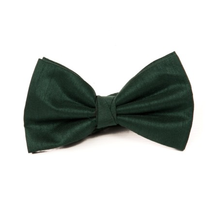 Bottle Green Shantung Bow Tie