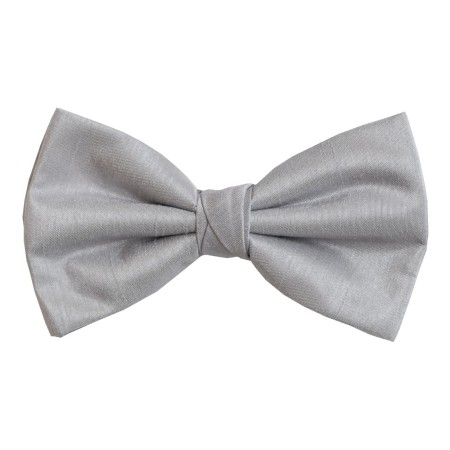 Silver Shantung Wedding Bow Tie #BB1866/2