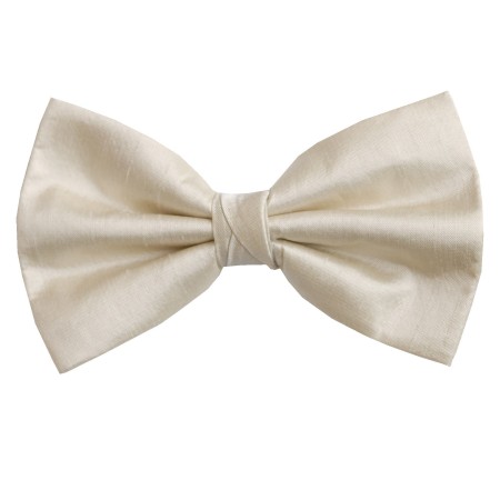 Cream Shantung Silk Bow Tie ((B5016/3))