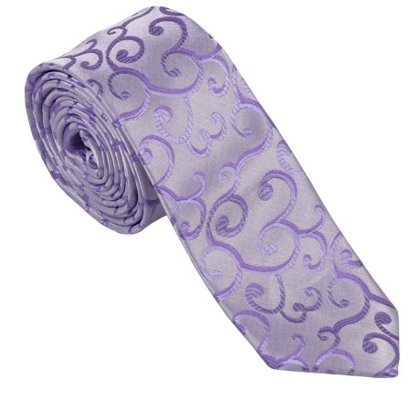 Lilac Royal Swirl Slim Wedding Tie #AB-C1001/1