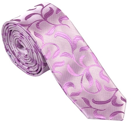 Lilac Vintage Vine Slim Wedding Tie #AB-C1004/1