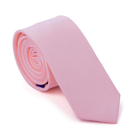 Plain Pink Roseate Slim Satin Tie #AB-C1009/2 ##LS2