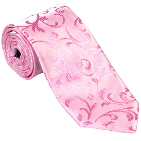Pink Swirl Leaf Wedding Tie #AB-T1000/6