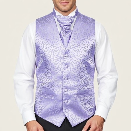 Lilac Royal Swirl Wedding Waistcoat #AB-WW1001/1