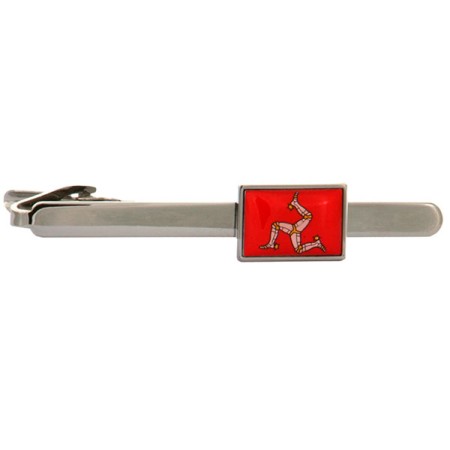 Silver Manx Flag Rhodium Plated Tie Clip #100-1146