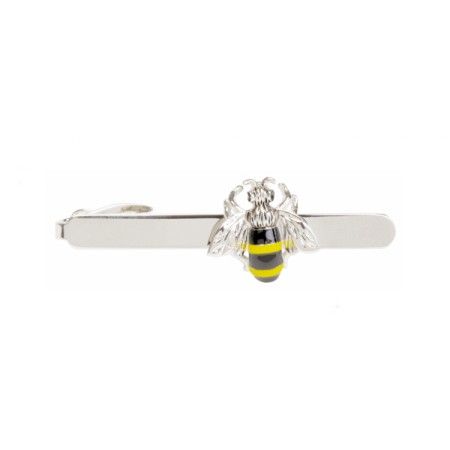 Silver Bee Rhodium Plated Tie Clip #100-1376