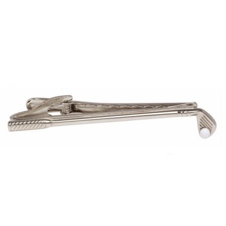 Silver Golf Club & Ball Rhodium Plated Tie Clip #100-1523