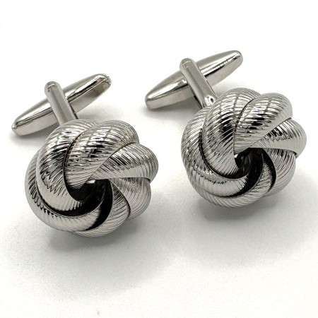 Silver Plated Interwoven Knot Cufflinks