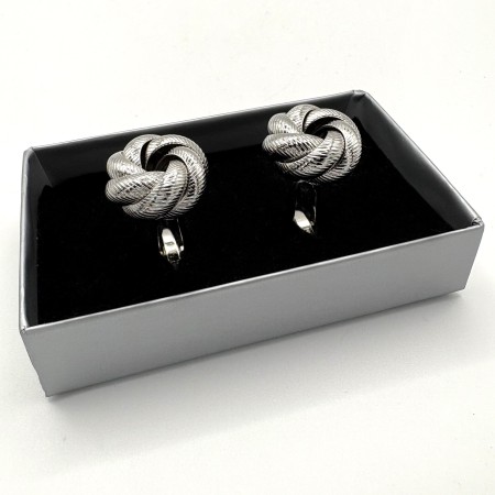 Silver Plated Interwoven Knot Cufflinks
