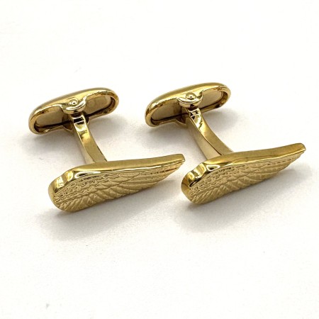 Gold Plated Wing Feather Novelty Cufflinks
