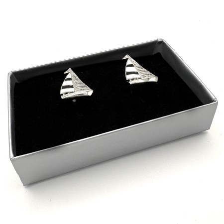Silver Plated Sailing Boat Nautical Cufflinks