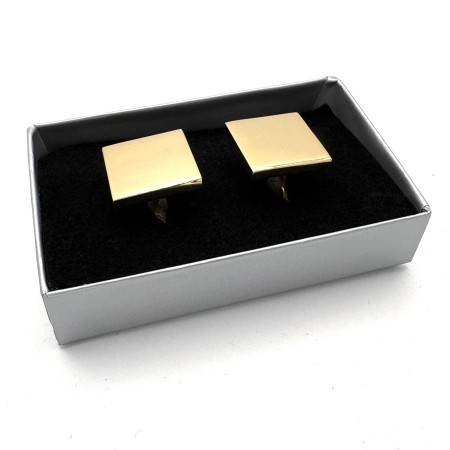 Plain Gold Plated Square Cufflinks