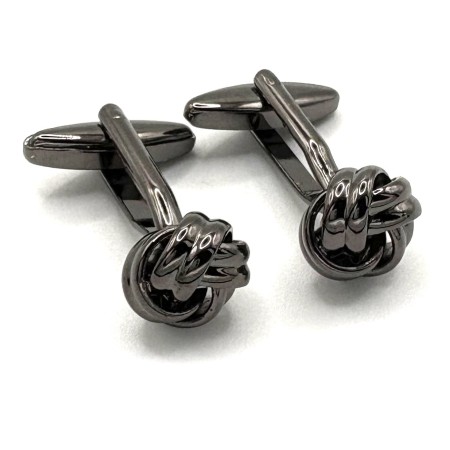 Gunmetal Polished Knot Cufflinks