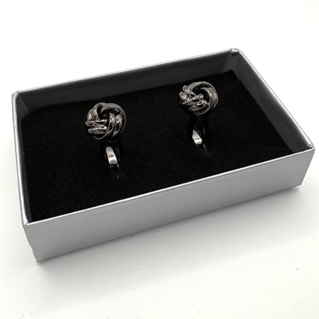 Gunmetal Polished Knot Cufflinks