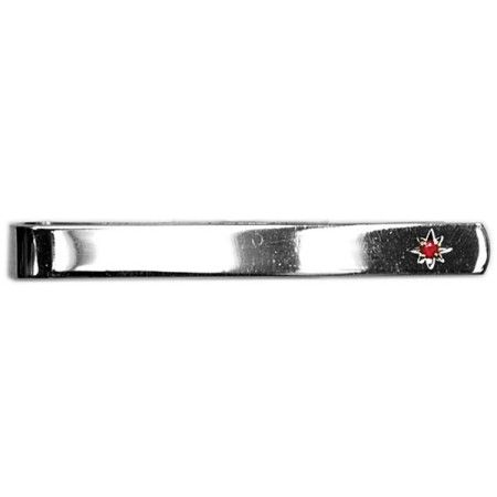 Silver Ruby Star Sterling Silver Tie Clip #20-0015