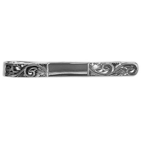 Silver Engraved & Center Space Hallmark Sterling Silver Tie Clip #20-0121