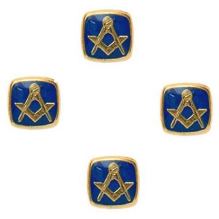 Blue Masonic Gold Plated Shirt Studs #50-2834