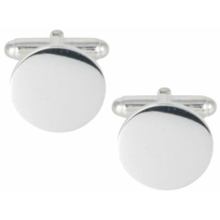 Silver Round Sterling Silver Cufflinks #70-1305