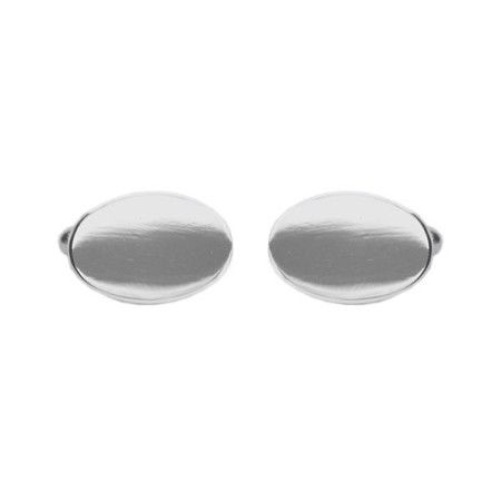 Silver Oval Hallmarked Sterling Silver Cufflinks #70-7020