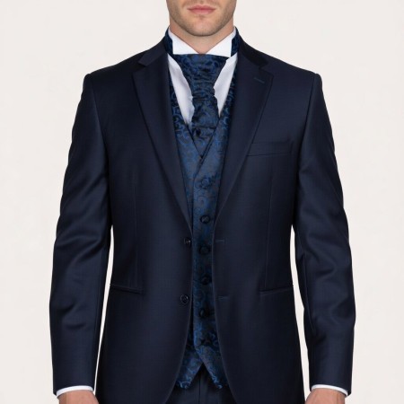 Navy on Black Royal Swirl Waistcoat #AB-WWA1001/9 