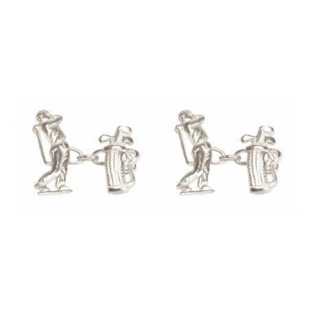 Silver Golfer Sterling Silver Cufflinks #75-8033