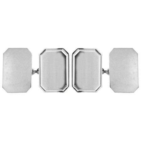 Silver Lined Edge Sterling Silver Cufflinks #75-8209