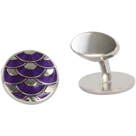 Purple Round Wave David Aster Cufflinks #80-1008