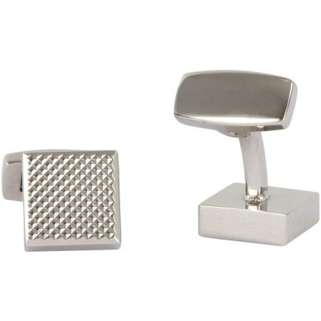Silver Square Chequered David Aster Cufflinks #80-1010