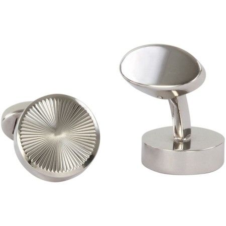Silver Round Roulette David Aster Cufflinks #80-1014