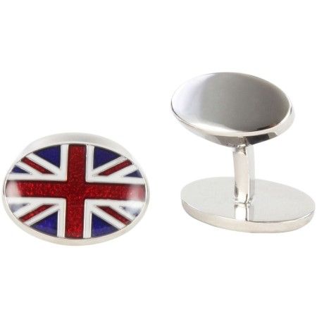 Silver Union Jack David Aster Cufflinks #80-1016