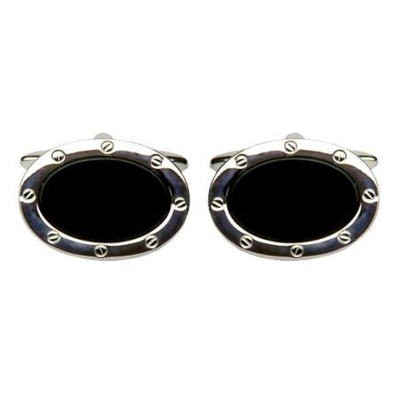 Onyx Port Hole Cufflinks