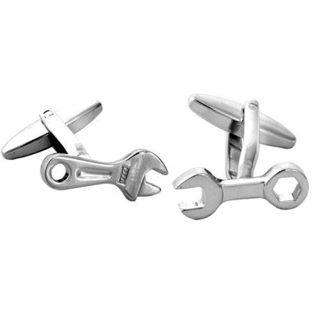 Silver Spanners Rhodium Plated Cufflinks #90-1025