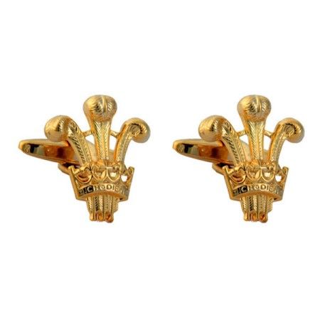 Gold Prince of Wales Gold Plated Cufflinks #90-1039