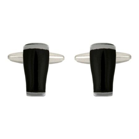 Silver Pint Beer Glass Rhodium Plated Cufflinks #90-1078