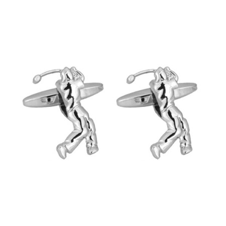 Silver Golfer Rhodium Plated Cufflinks #90-1084