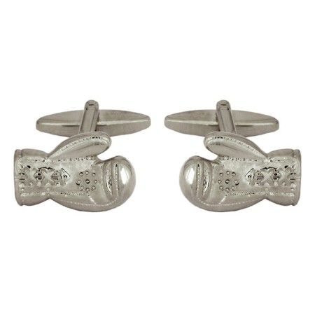 Silver Boxing Glove Rhodium Plated Cufflinks #90-1224